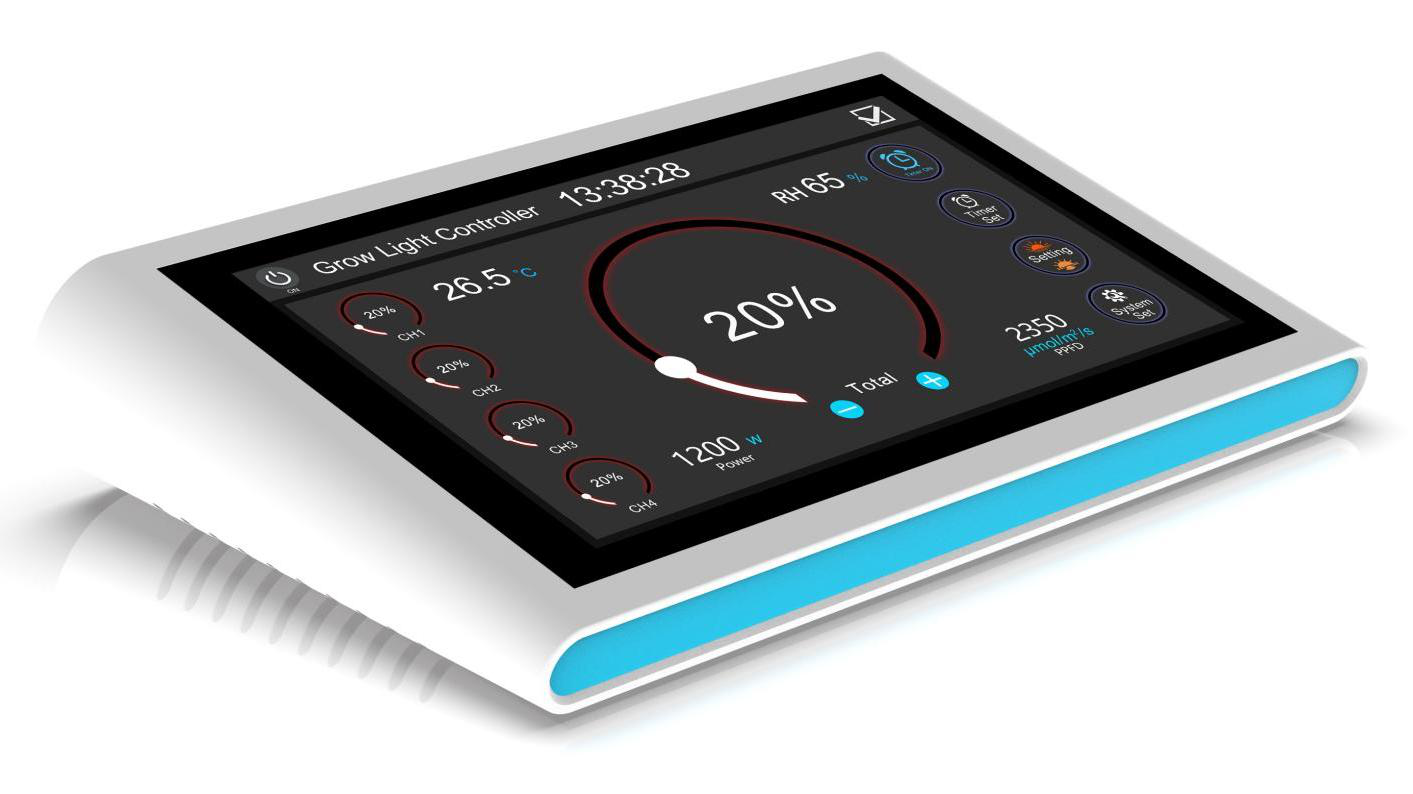 SLTMAKS smart grow light controller, 4-channel touchscreen dimming control